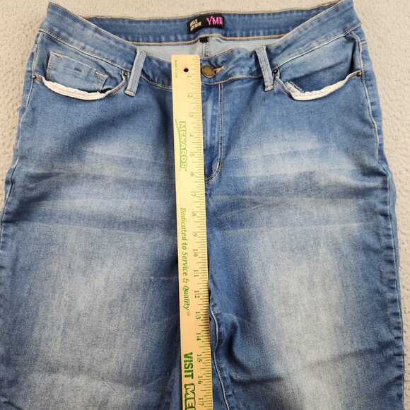 VTG YMI Jeans Women's 18 Plus Blue Ankle High Rise Stretch Denim Pants - Picture 5 of 10